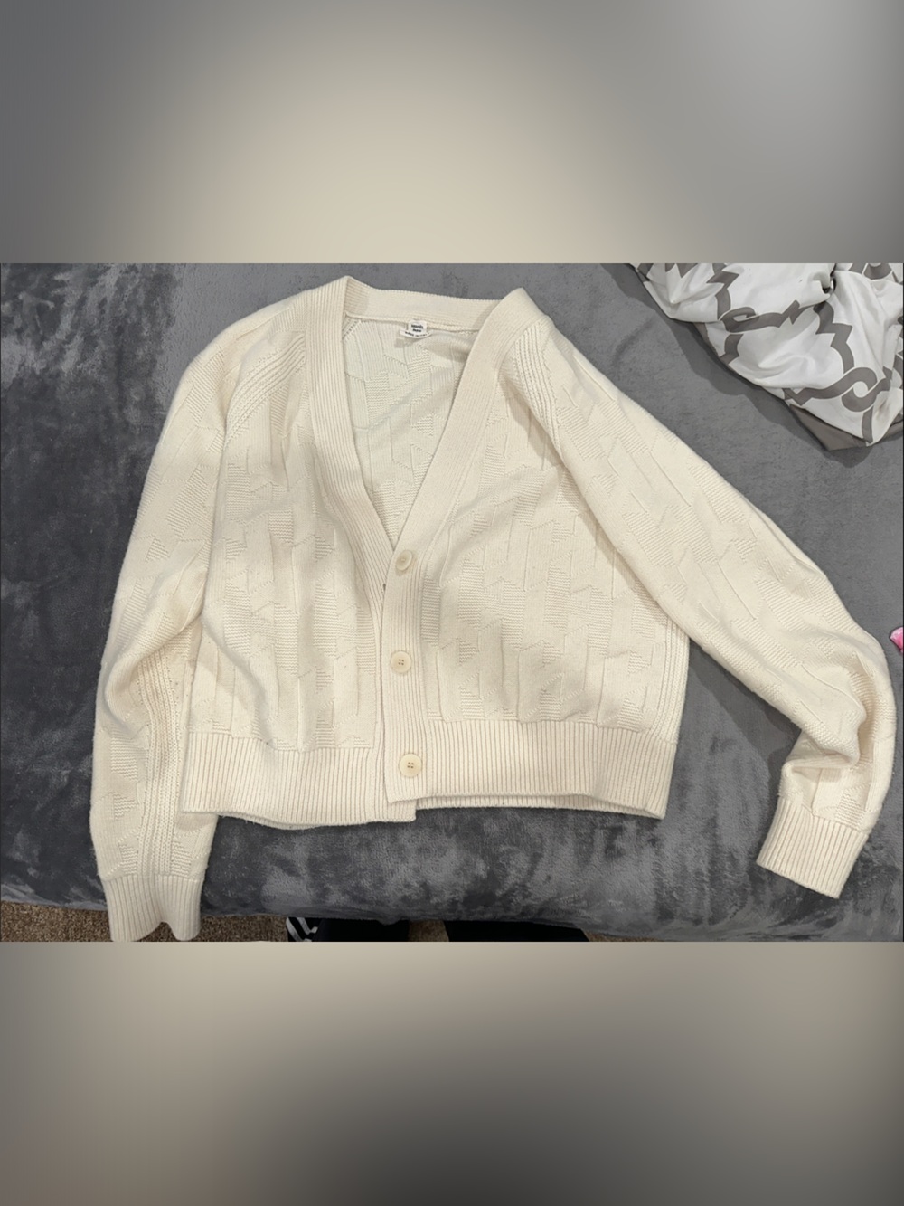 Hermes Wool Cream Knit Button Cardigan